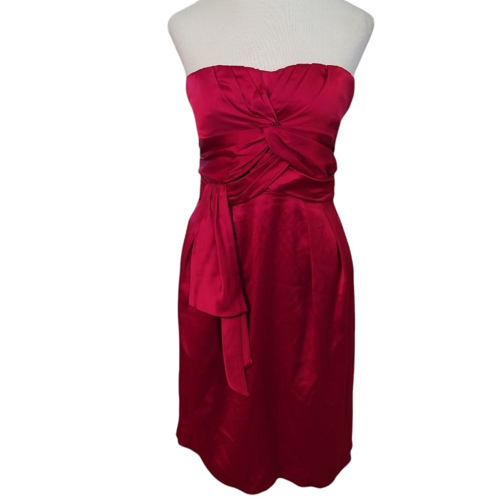 Tahari Red Strapless Dress